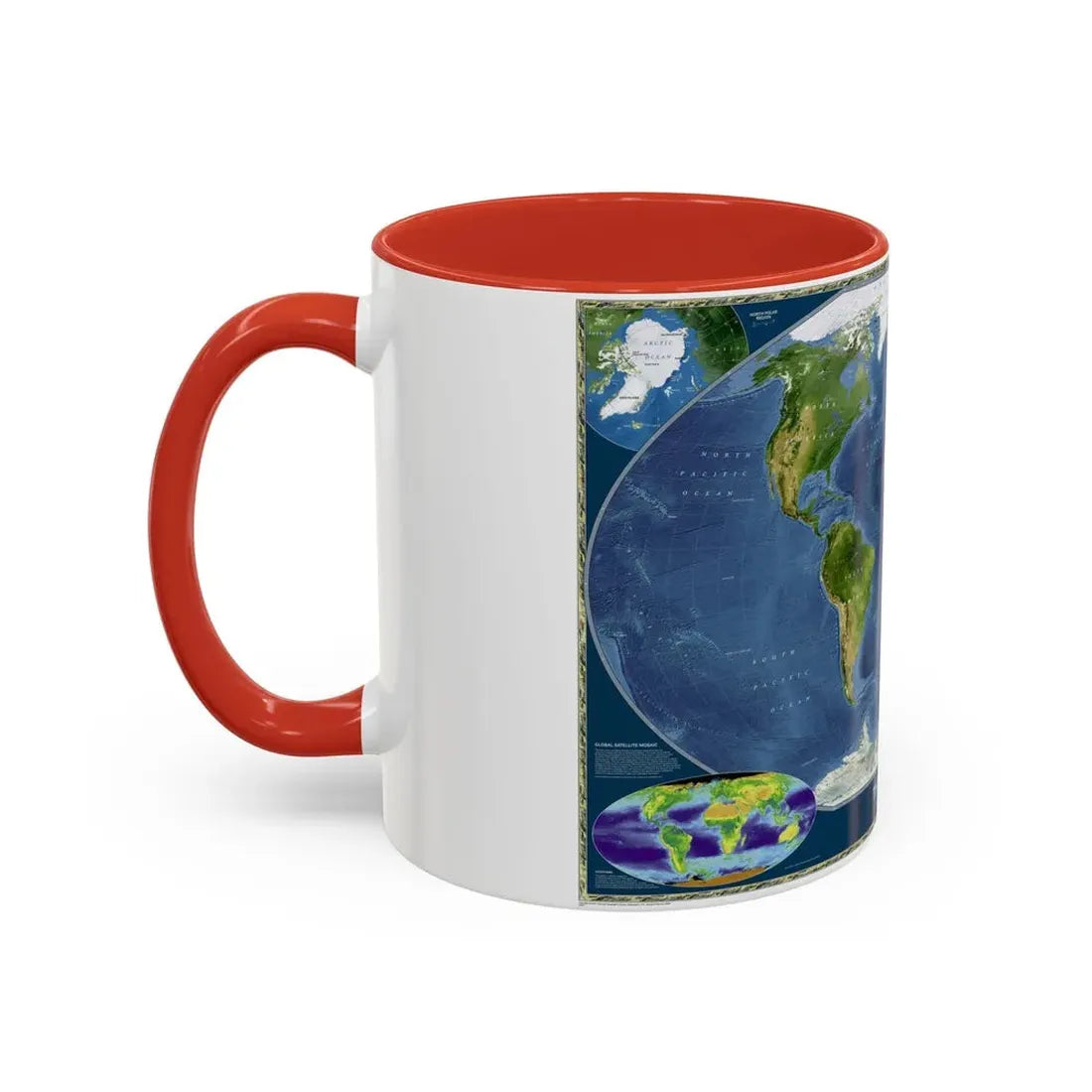 World Map - Satellite (2001) (Map) Accent Coffee Mug - Go Mug Yourself