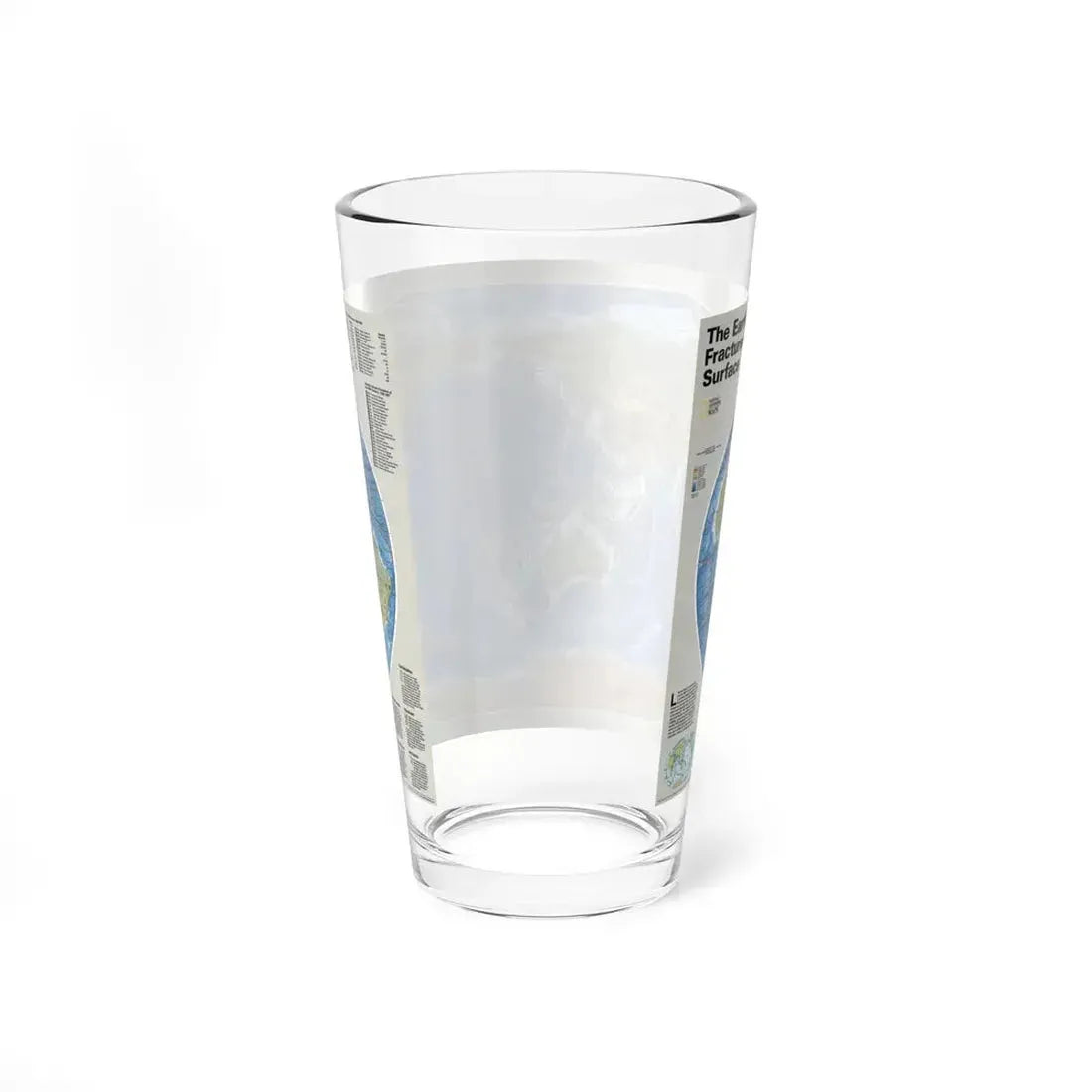 World Map - Tectonic Plates (1999) (Map) Pint Glass 16oz - Go Mug Yourself