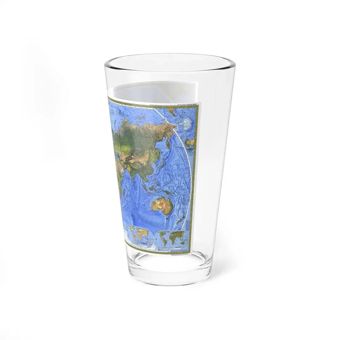 World Map - The Physical World (1975) (Map) Pint Glass 16oz - Go Mug Yourself