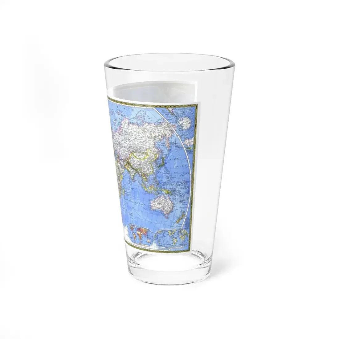 World Map - The Political World (1975) (Map) Pint Glass 16oz - Go Mug Yourself