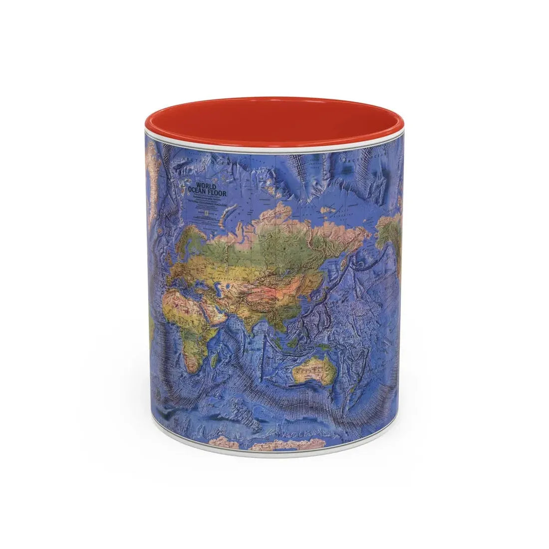 World Ocean Floor (1981) (Map) Accent Coffee Mug 11oz Red - Go Mug Yourself