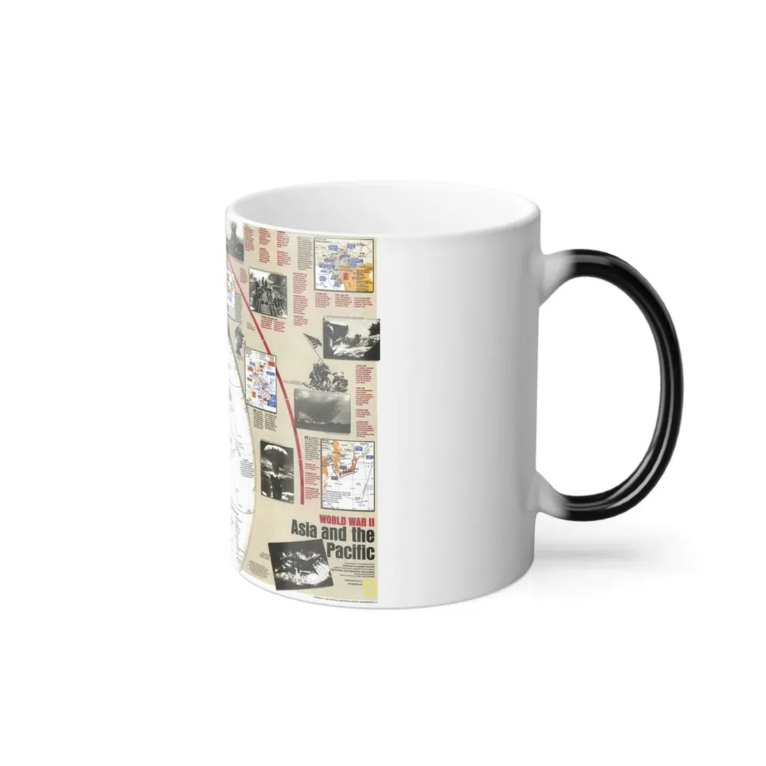 World War II- Asia and the Pacific (1991) (Map) Color Changing Mug 11oz - Go Mug Yourself