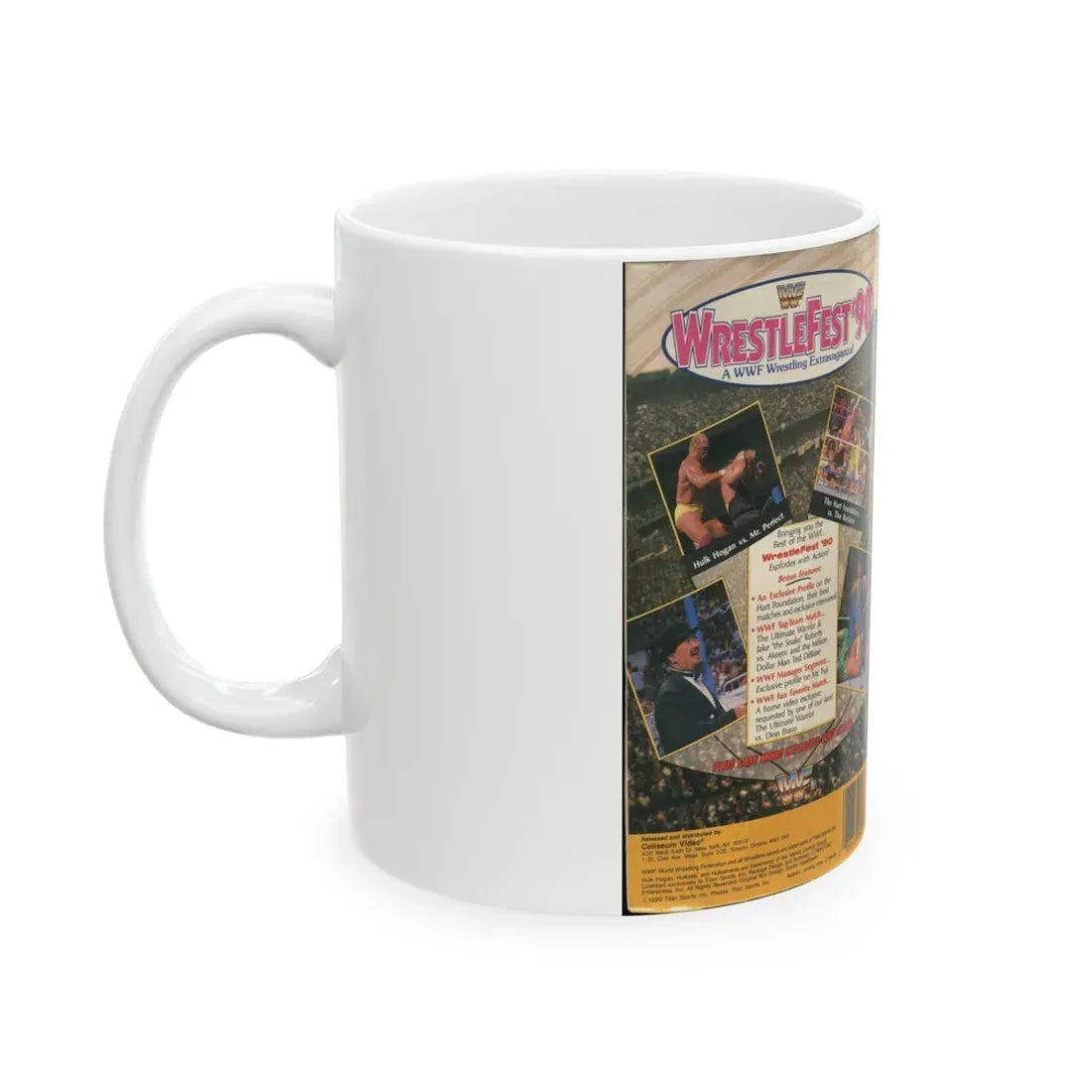 WRESTLEFEST 90 A WWF WRESTLING EXTRAVAGANZA (VHS COVER) - White Coffee Mug - Go Mug Yourself