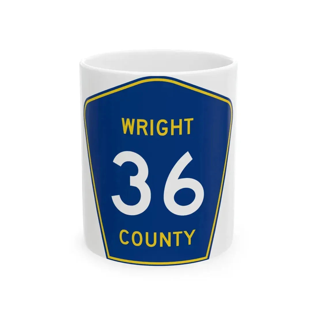 Wright County Route 36 (Minnesota) (Road Sign) White Coffee Mug 11oz - Go Mug Yourself