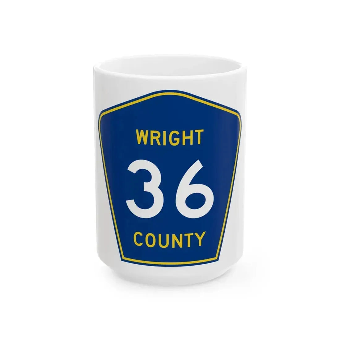 Wright County Route 36 (Minnesota) (Road Sign) White Coffee Mug 15oz - Go Mug Yourself
