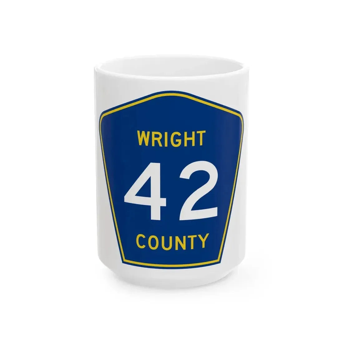 Wright County Route 42 MN (Minnesota) (Road Sign) White Coffee Mug 15oz - Go Mug Yourself