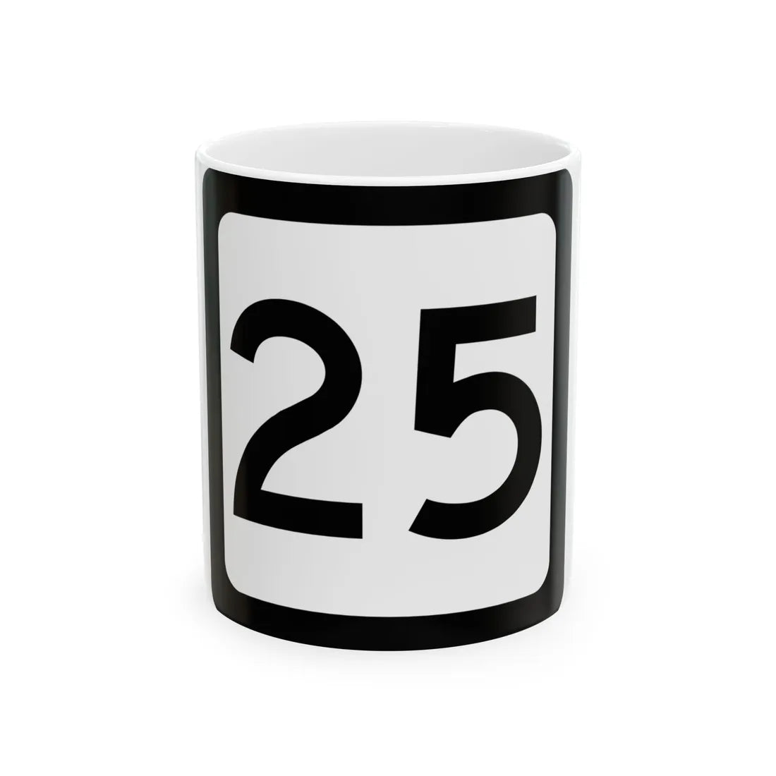 WV-25 (Virginia) (Road Sign) White Coffee Mug 11oz - Go Mug Yourself