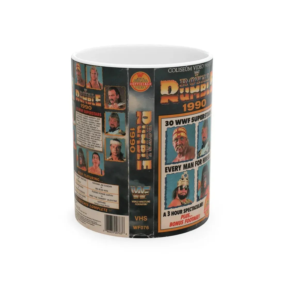WWF ROYAL RUMBLE 1990 (VHS COVER) - White Coffee Mug 11oz - Go Mug Yourself