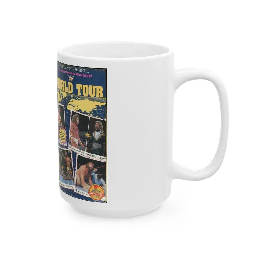 WWF WORLD TOUR (VHS COVER) - White Coffee Mug - Go Mug Yourself