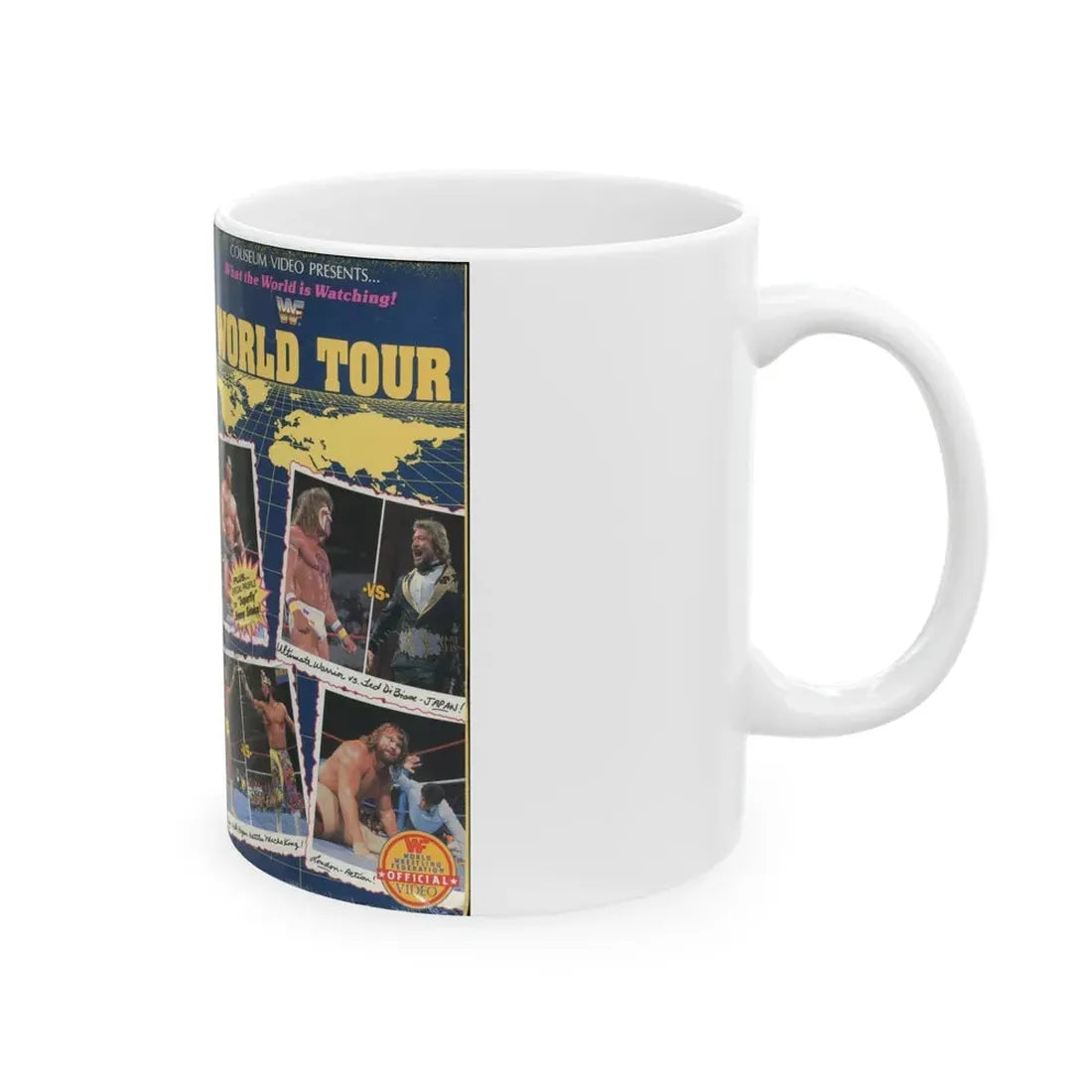 WWF WORLD TOUR (VHS COVER) - White Coffee Mug - Go Mug Yourself