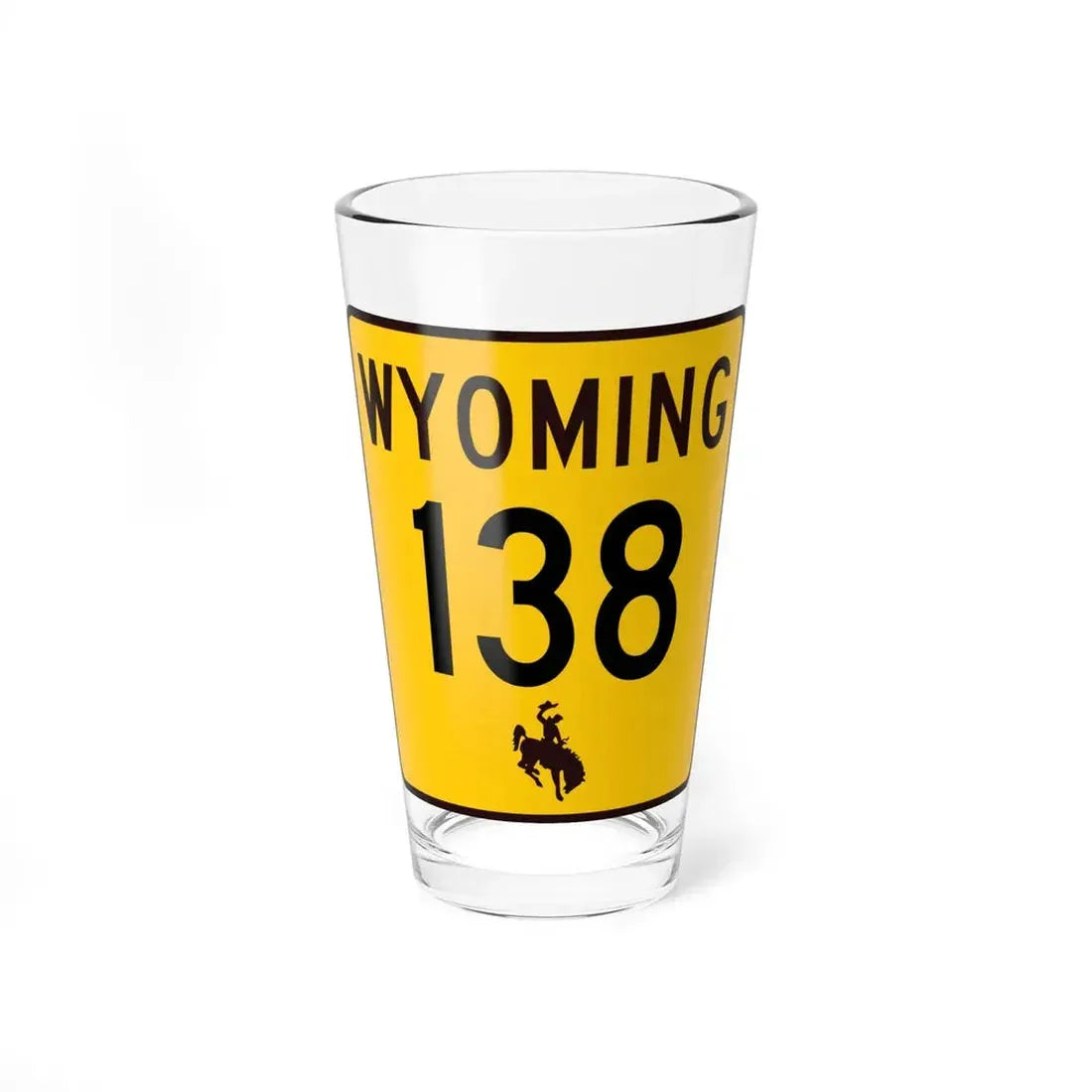 WY-138 (Wyoming) (Road Sign) Pint Glss 16oz 16oz - Go Mug Yourself