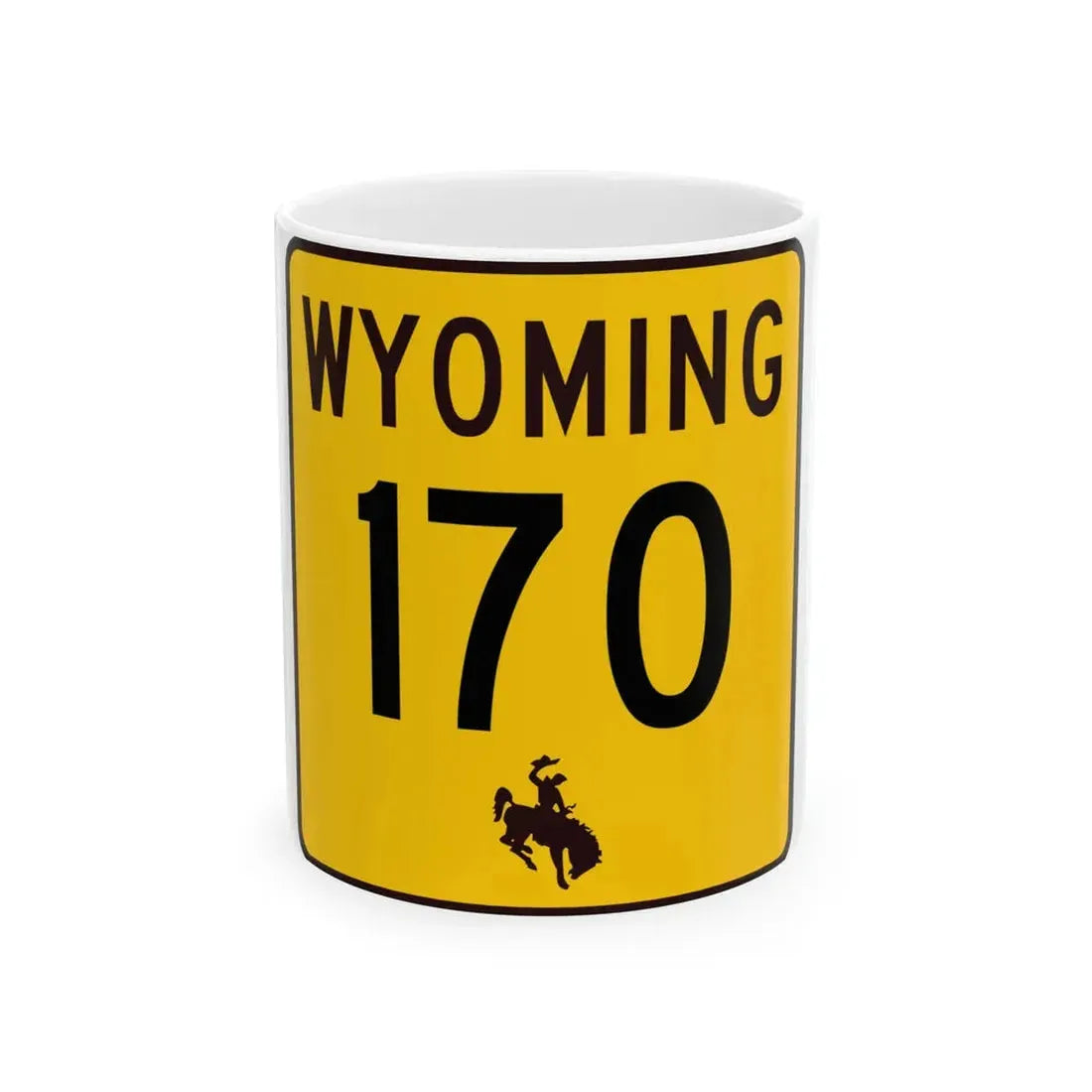 WY-170 (Wyoming) (Road Sign) White Coffee Mug 11oz - Go Mug Yourself