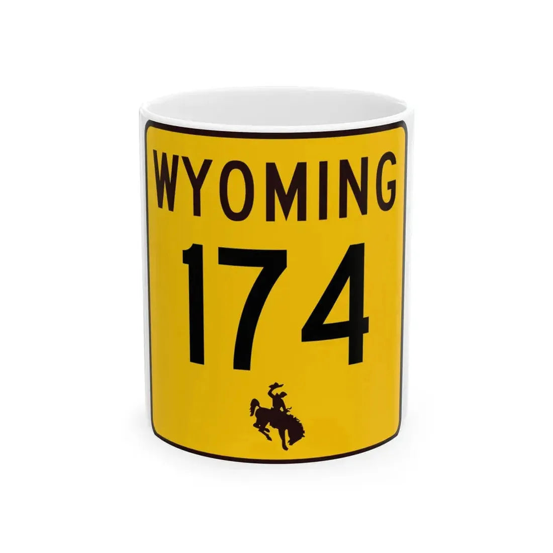 WY-174 (Wyoming) (Road Sign) White Coffee Mug 11oz - Go Mug Yourself