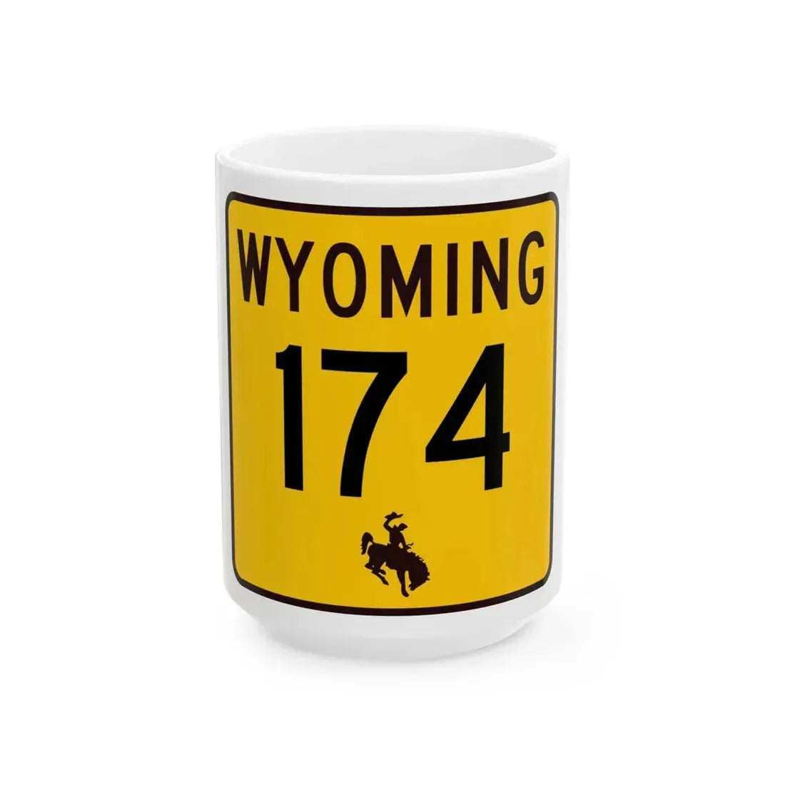 WY-174 (Wyoming) (Road Sign) White Coffee Mug 15oz - Go Mug Yourself
