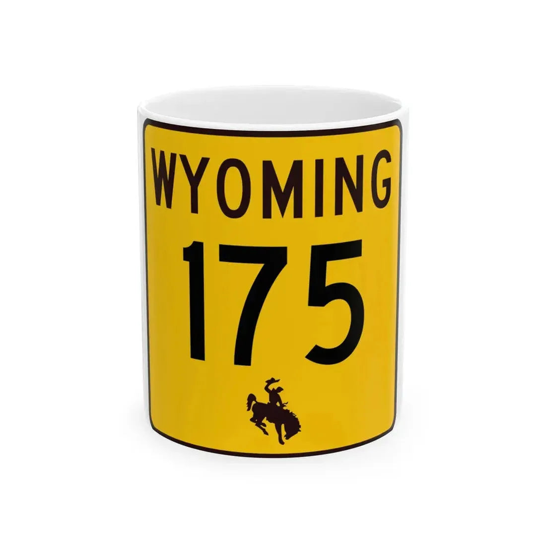 WY-175 (Wyoming) (Road Sign) White Coffee Mug 11oz - Go Mug Yourself