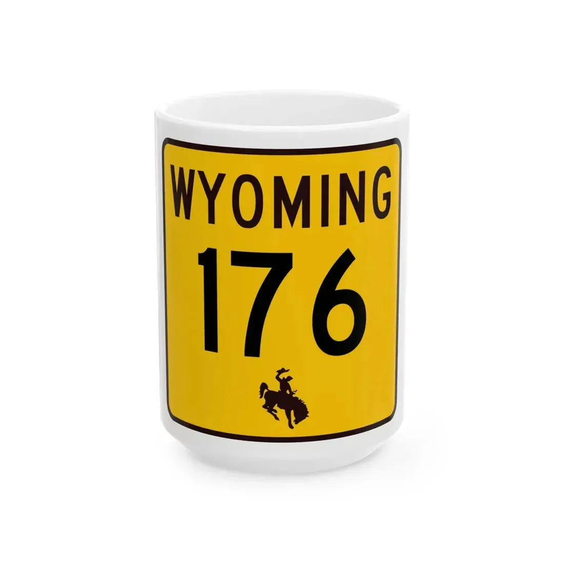 WY-176 (Wyoming) (Road Sign) White Coffee Mug 15oz - Go Mug Yourself