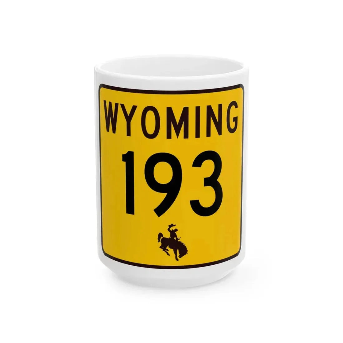 WY-193 (Wyoming) (Road Sign) White Coffee Mug 15oz - Go Mug Yourself