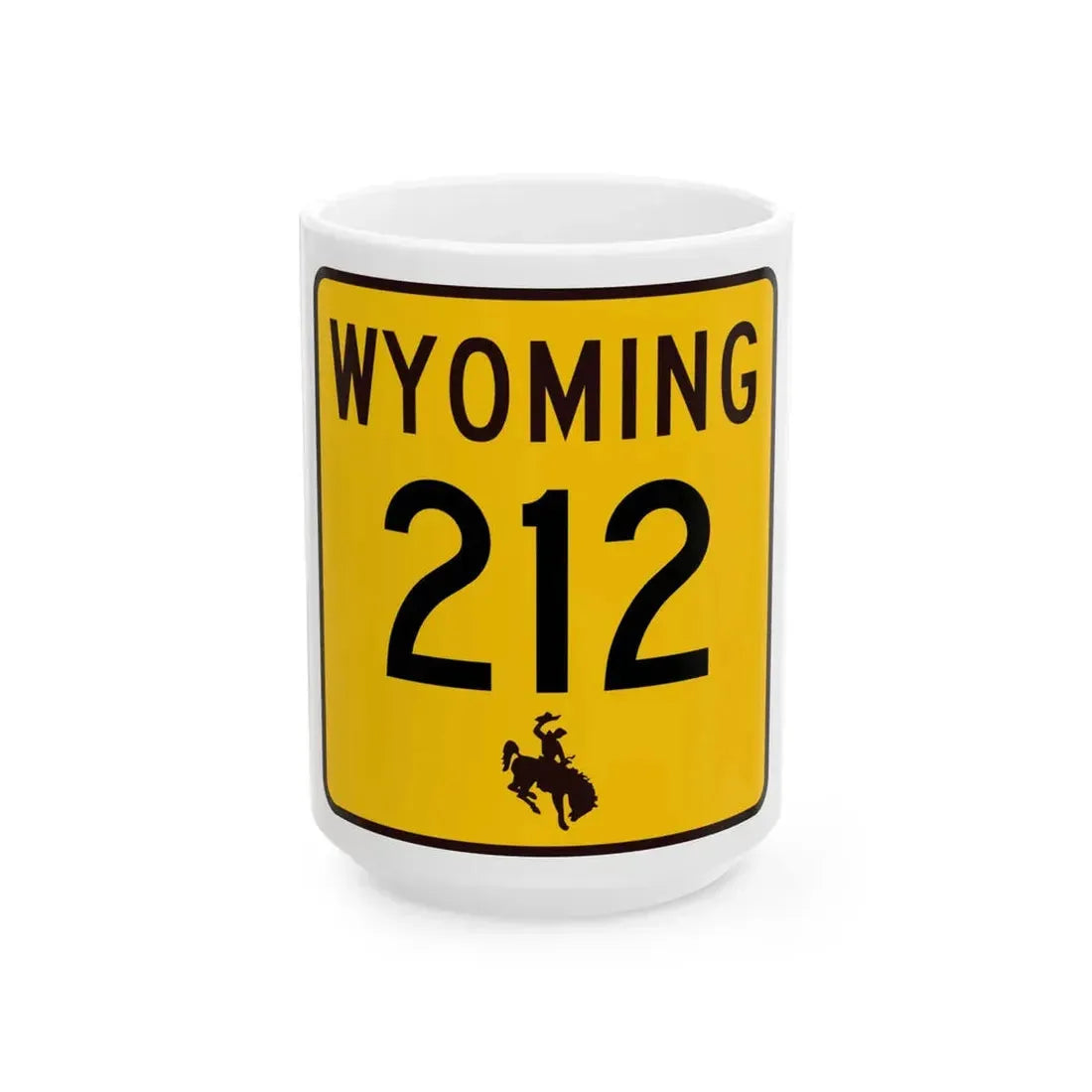 WY-212 (Wyoming) (Road Sign) White Coffee Mug 15oz - Go Mug Yourself
