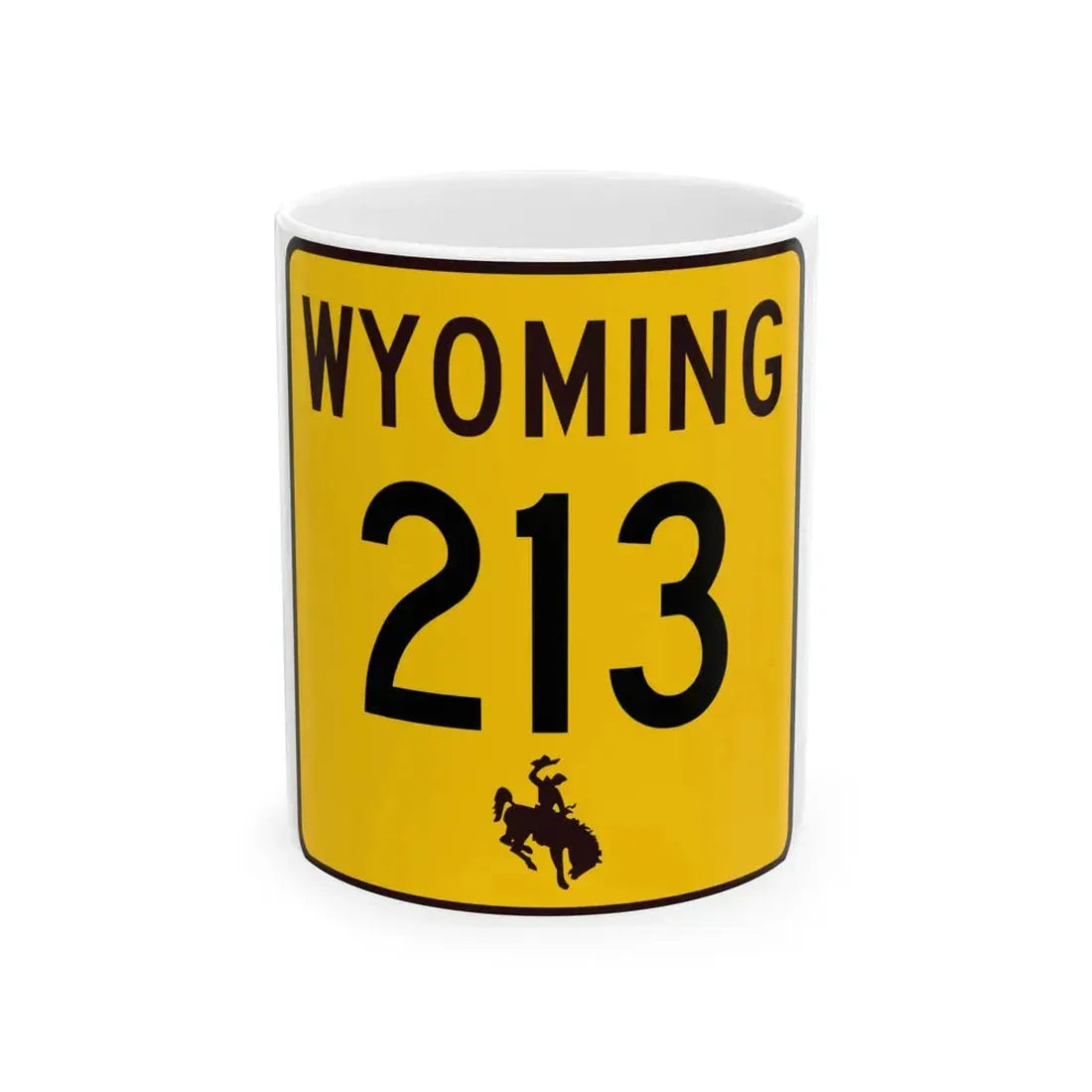 WY-213 (Wyoming) (Road Sign) White Coffee Mug 11oz - Go Mug Yourself