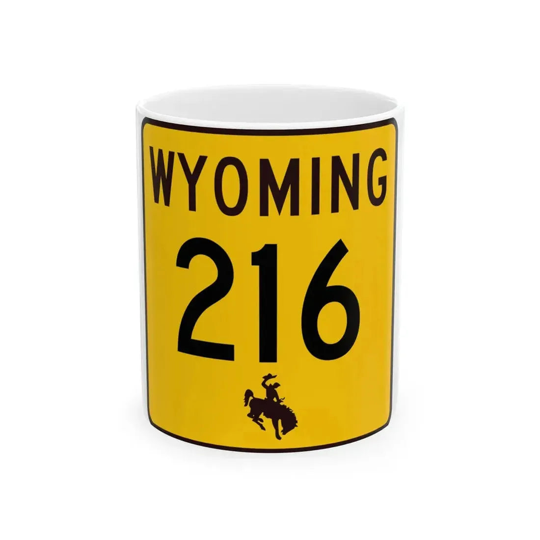 WY-216 (Wyoming) (Road Sign) White Coffee Mug 11oz - Go Mug Yourself