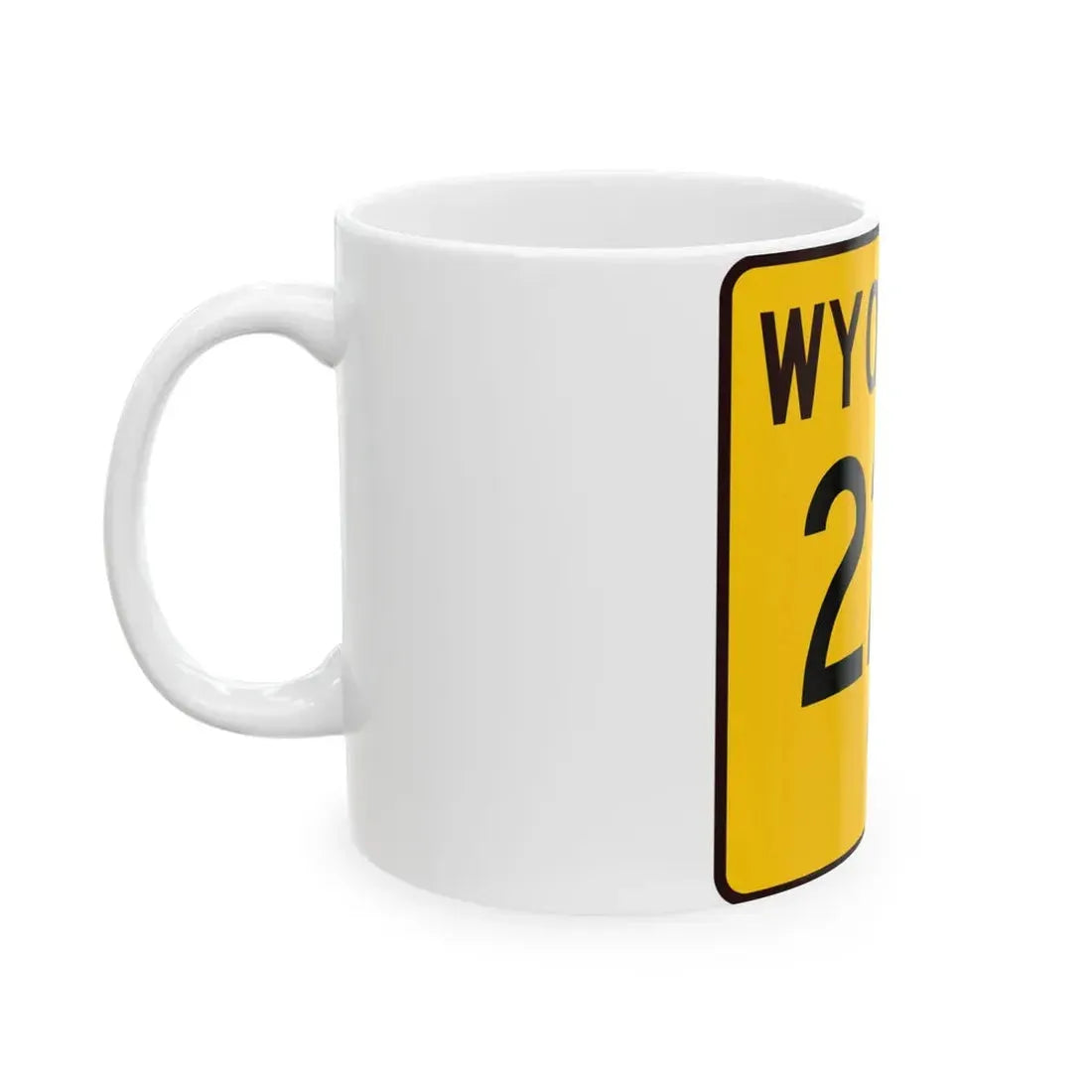 WY-222 (Wyoming) (Road Sign) White Coffee Mug - Go Mug Yourself