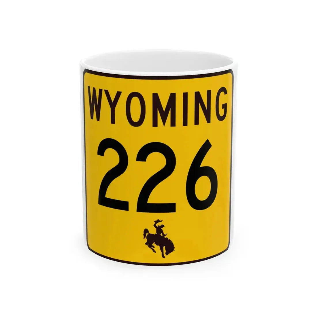 WY-226 (Wyoming) (Road Sign) White Coffee Mug 11oz - Go Mug Yourself