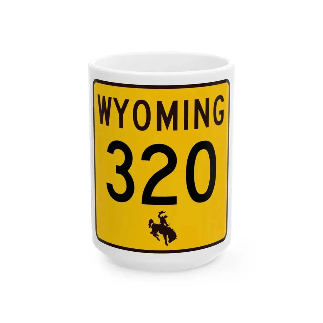 WY-320 (Wyoming) (Road Sign) White Coffee Mug 15oz - Go Mug Yourself