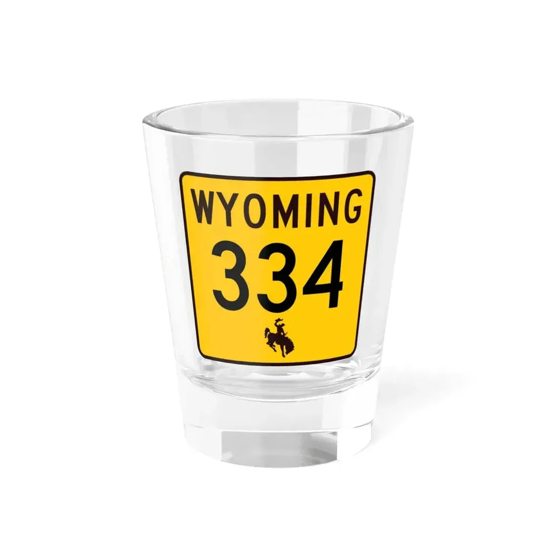 WY-334 (Wyoming) (Road Sign) Shot Glass 1.5oz 1.5oz - Go Mug Yourself