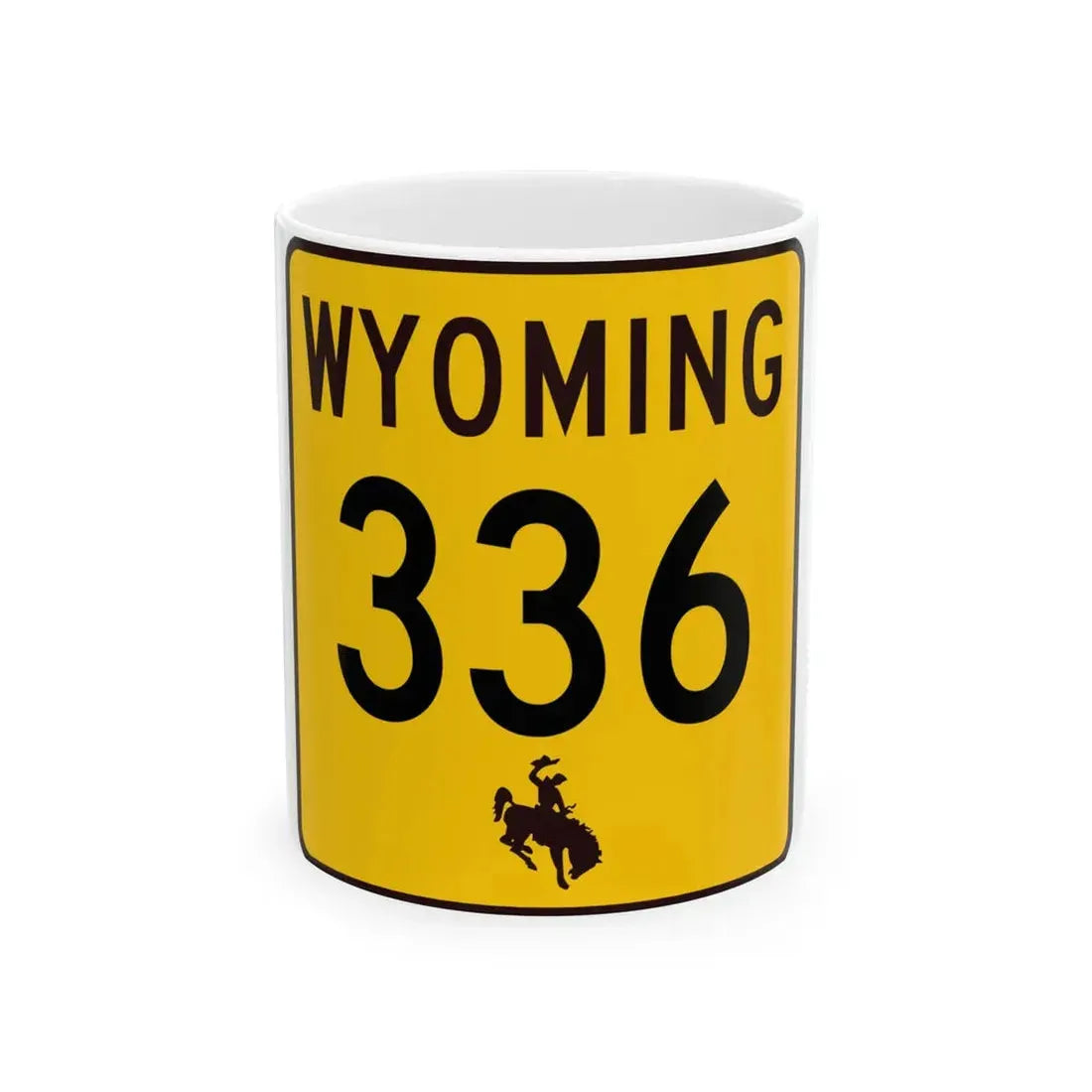 WY-336 (Wyoming) (Road Sign) White Coffee Mug 11oz - Go Mug Yourself