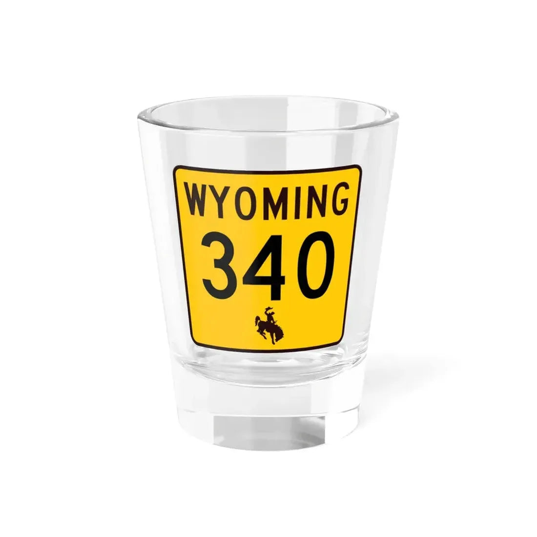 WY-340 (Wyoming) (Road Sign) Shot Glass 1.5oz 1.5oz - Go Mug Yourself