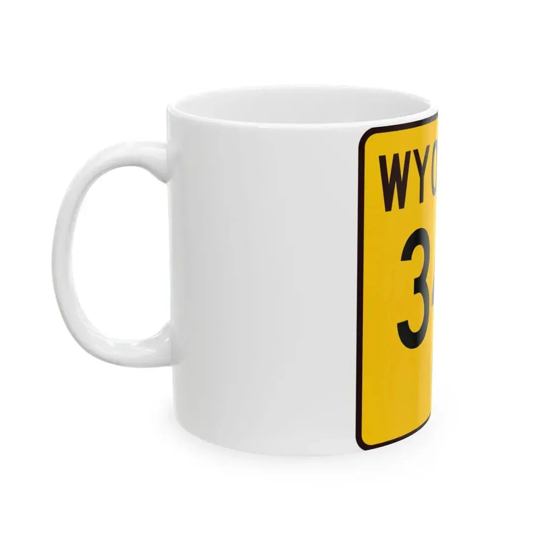 WY-343 (Wyoming) (Road Sign) White Coffee Mug - Go Mug Yourself