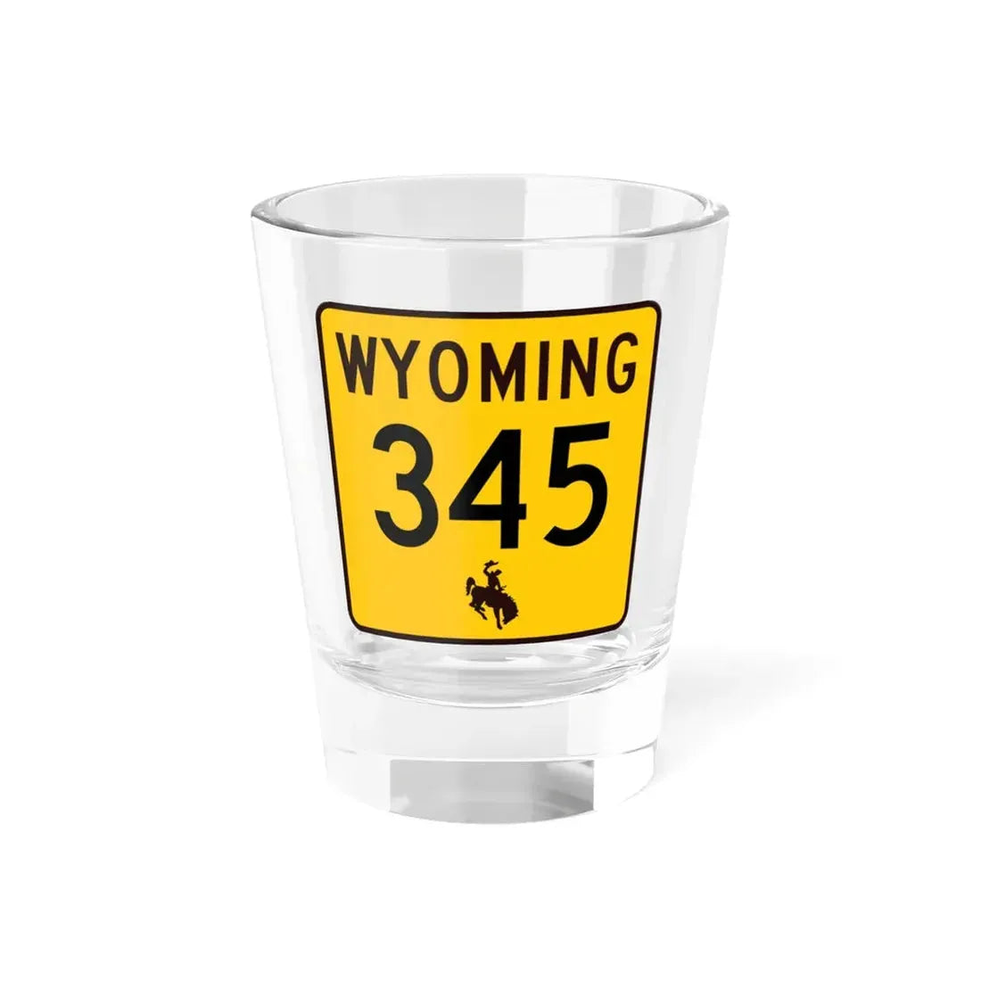 WY-345 (Wyoming) (Road Sign) Shot Glass 1.5oz 1.5oz - Go Mug Yourself