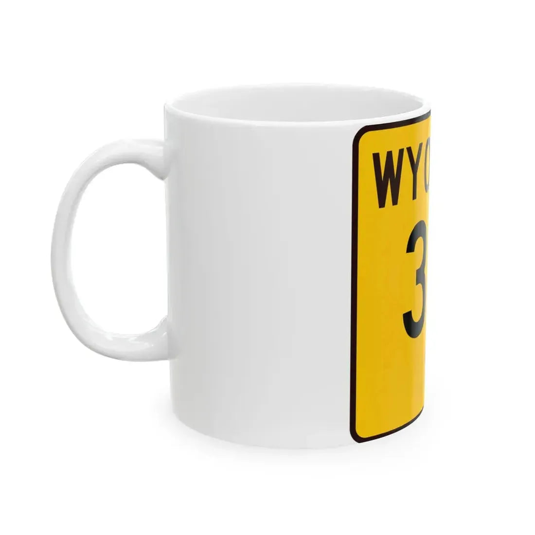 WY-351 (Wyoming) (Road Sign) White Coffee Mug - Go Mug Yourself