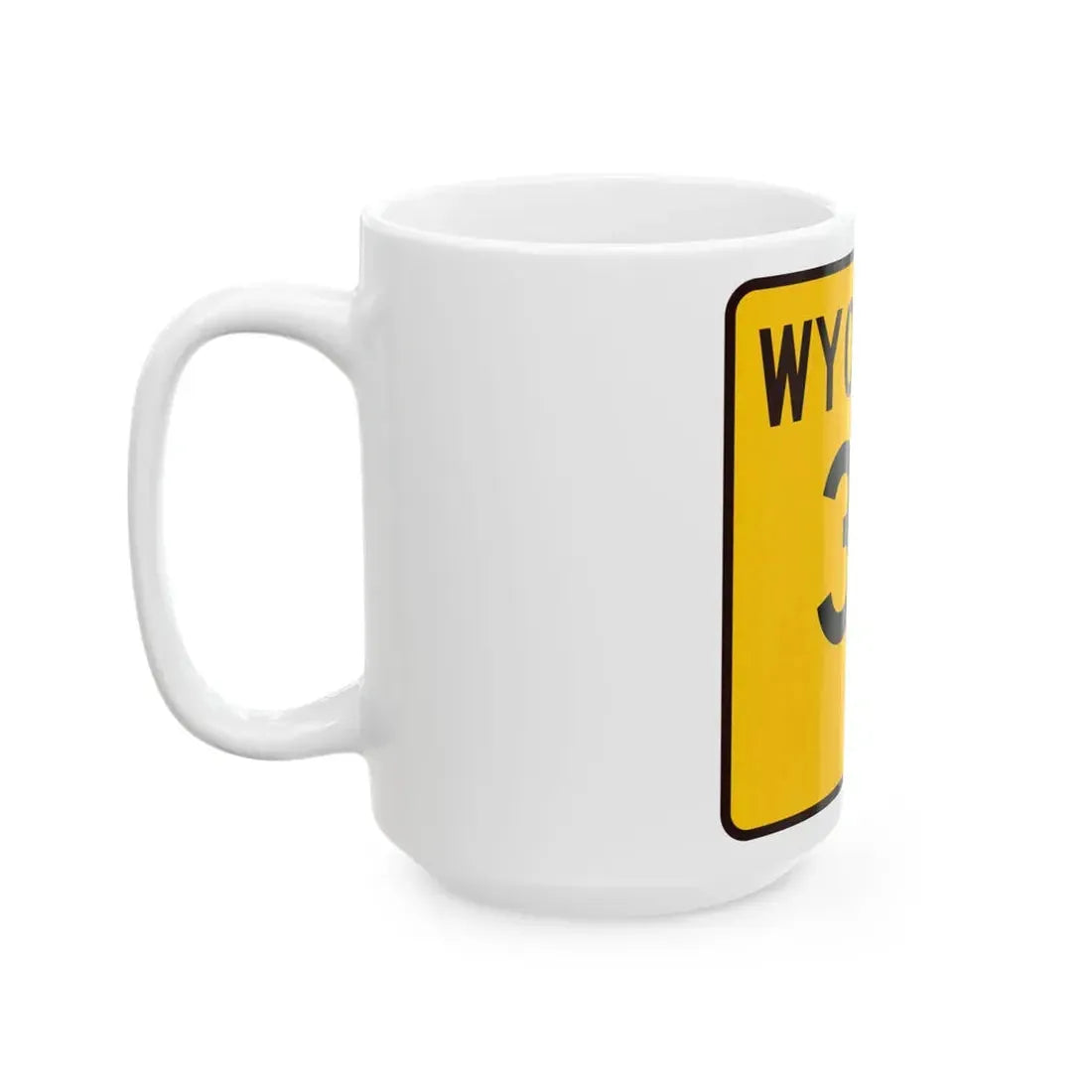 WY-37 (Wyoming) (Road Sign) White Coffee Mug - Go Mug Yourself