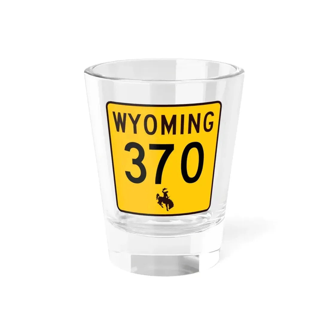 WY-370 (Wyoming) (Road Sign) Shot Glass 1.5oz 1.5oz - Go Mug Yourself