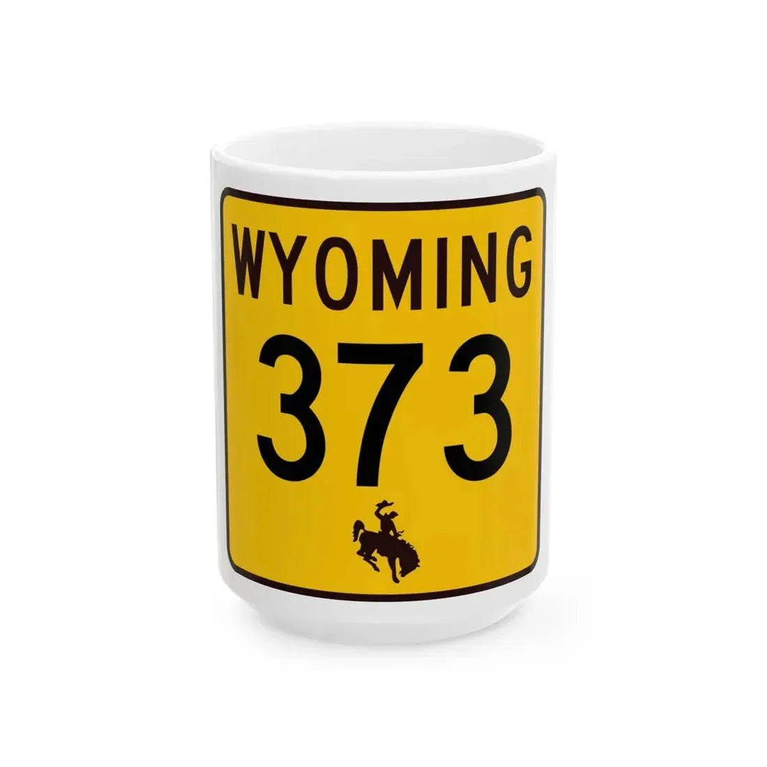 WY-373 (Wyoming) (Road Sign) White Coffee Mug 15oz - Go Mug Yourself