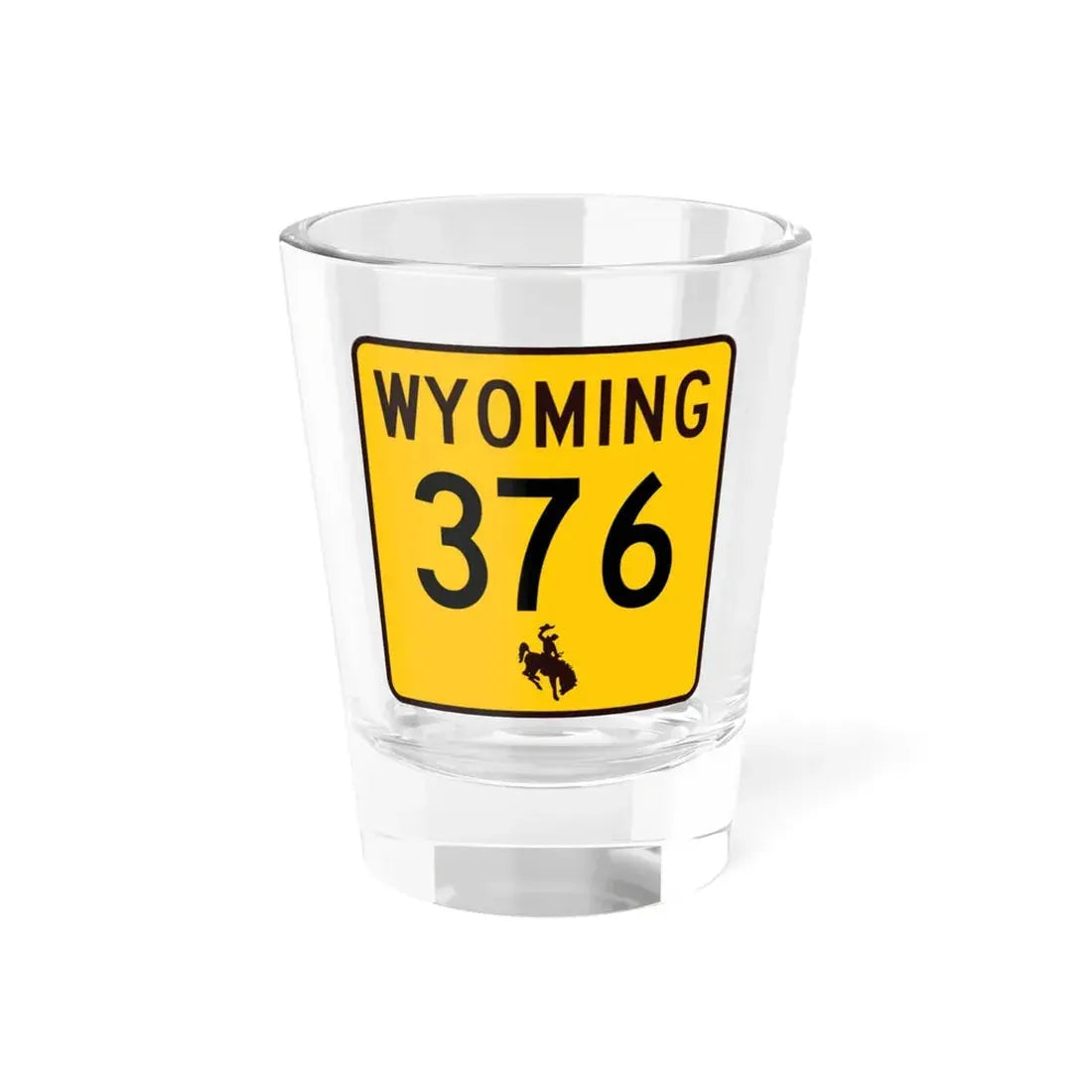 WY-376 (Wyoming) (Road Sign) Shot Glass 1.5oz 1.5oz - Go Mug Yourself
