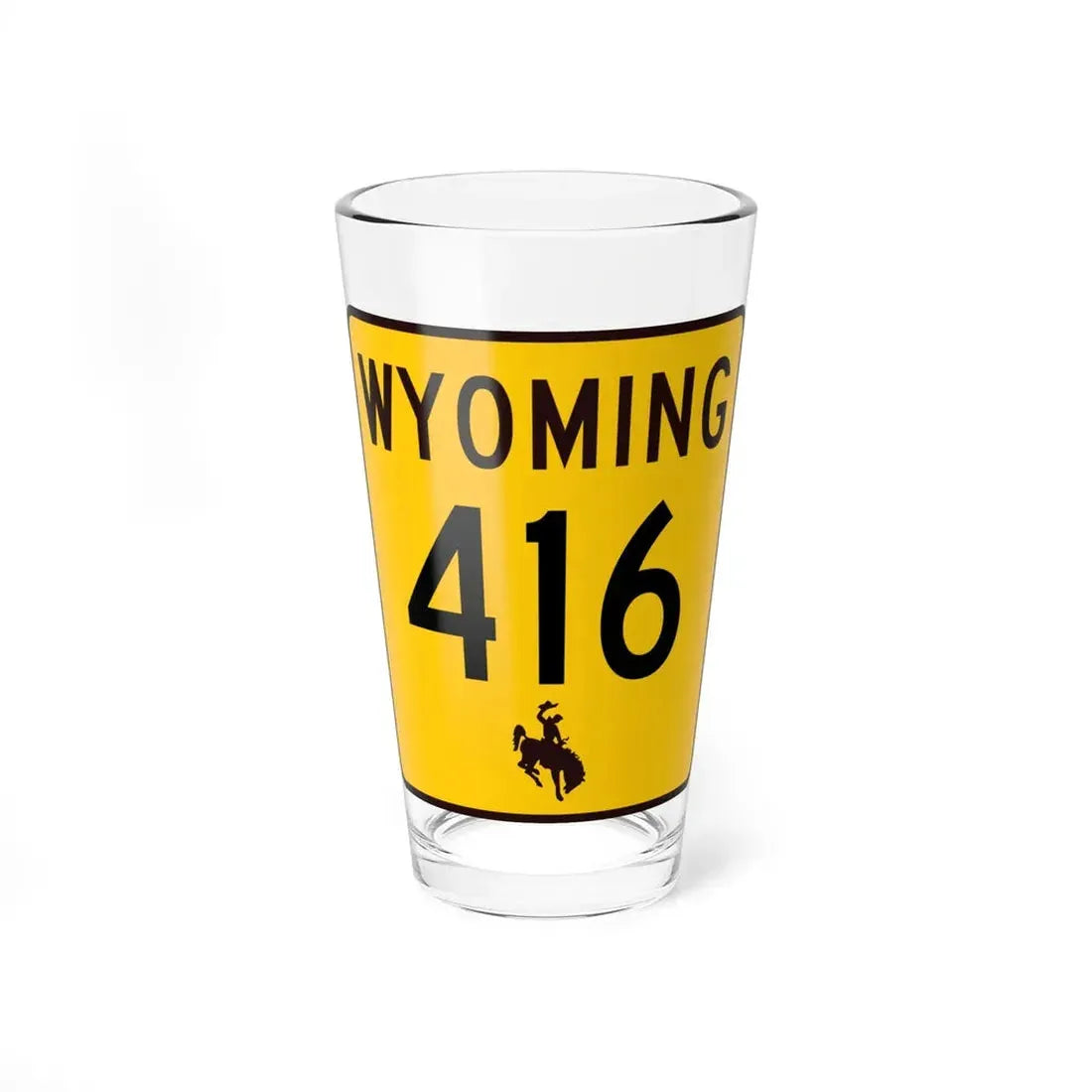 WY-416 (Wyoming) (Road Sign) Pint Glss 16oz 16oz - Go Mug Yourself