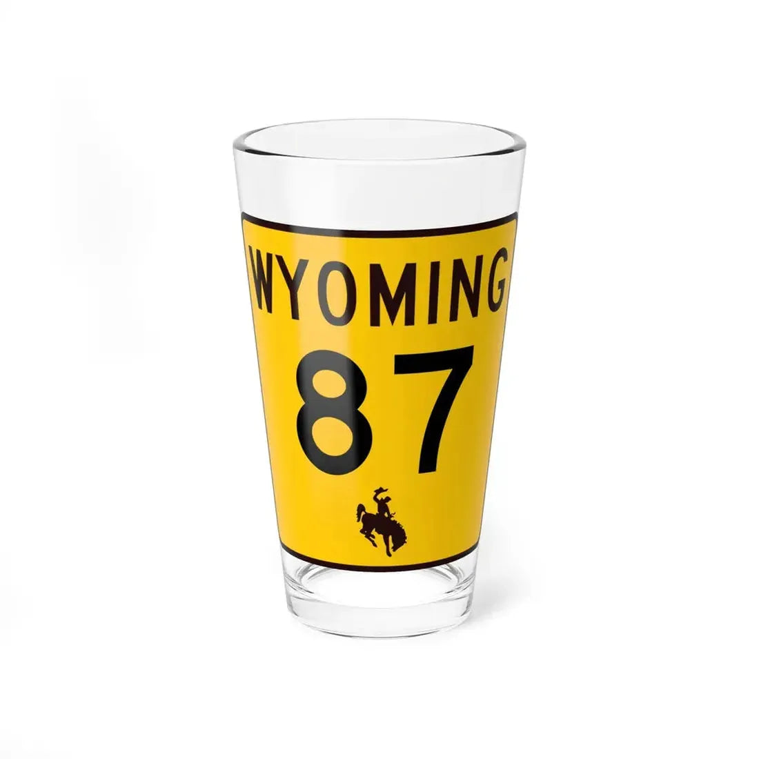 WY-87 (Wyoming) (Road Sign) Pint Glss 16oz 16oz - Go Mug Yourself