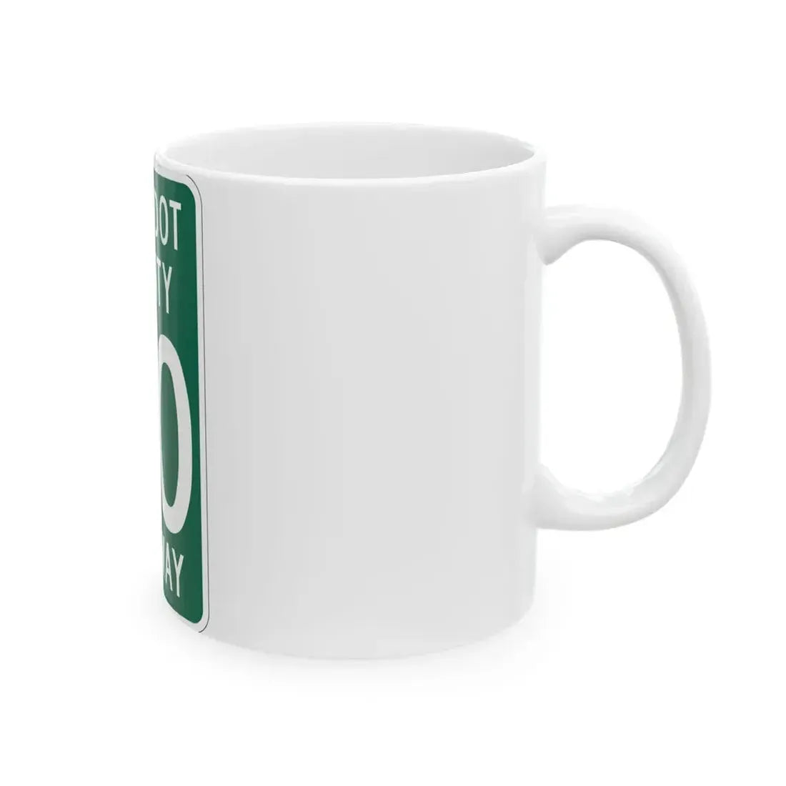 Wyandot County OH template (Ohio) (Road Sign) White Coffee Mug - Go Mug Yourself