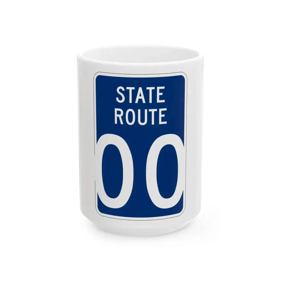 Wyandot County Ohio state route shield template (Ohio) (Road Sign) White Coffee Mug 15oz - Go Mug Yourself