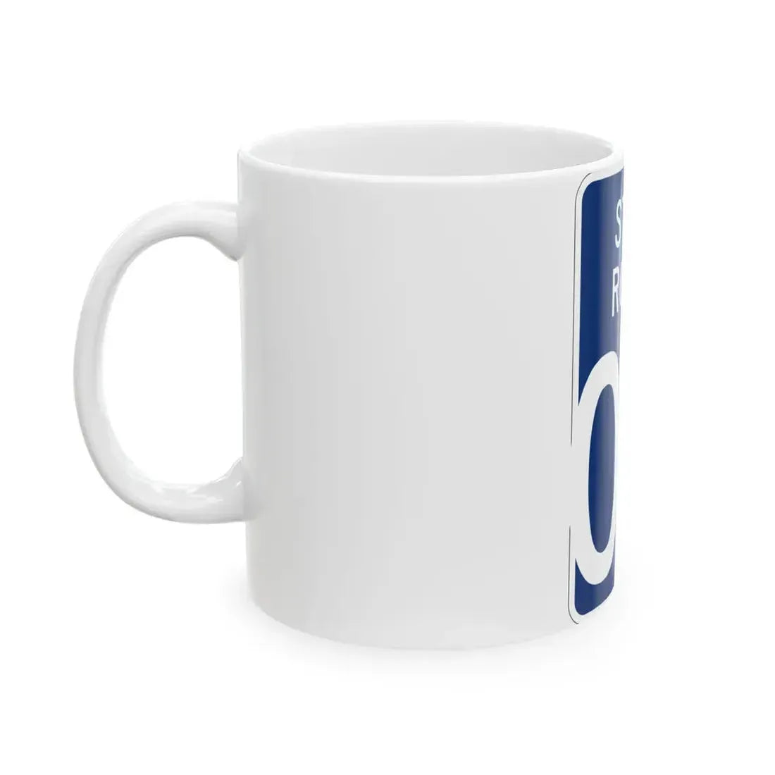 Wyandot County Ohio state route shield template (Ohio) (Road Sign) White Coffee Mug - Go Mug Yourself