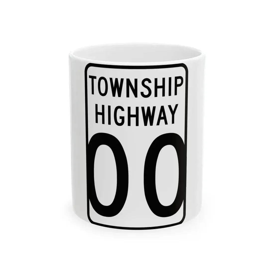 Wyandot County Ohio township highway shield template (Ohio) (Road Sign) White Coffee Mug 11oz - Go Mug Yourself
