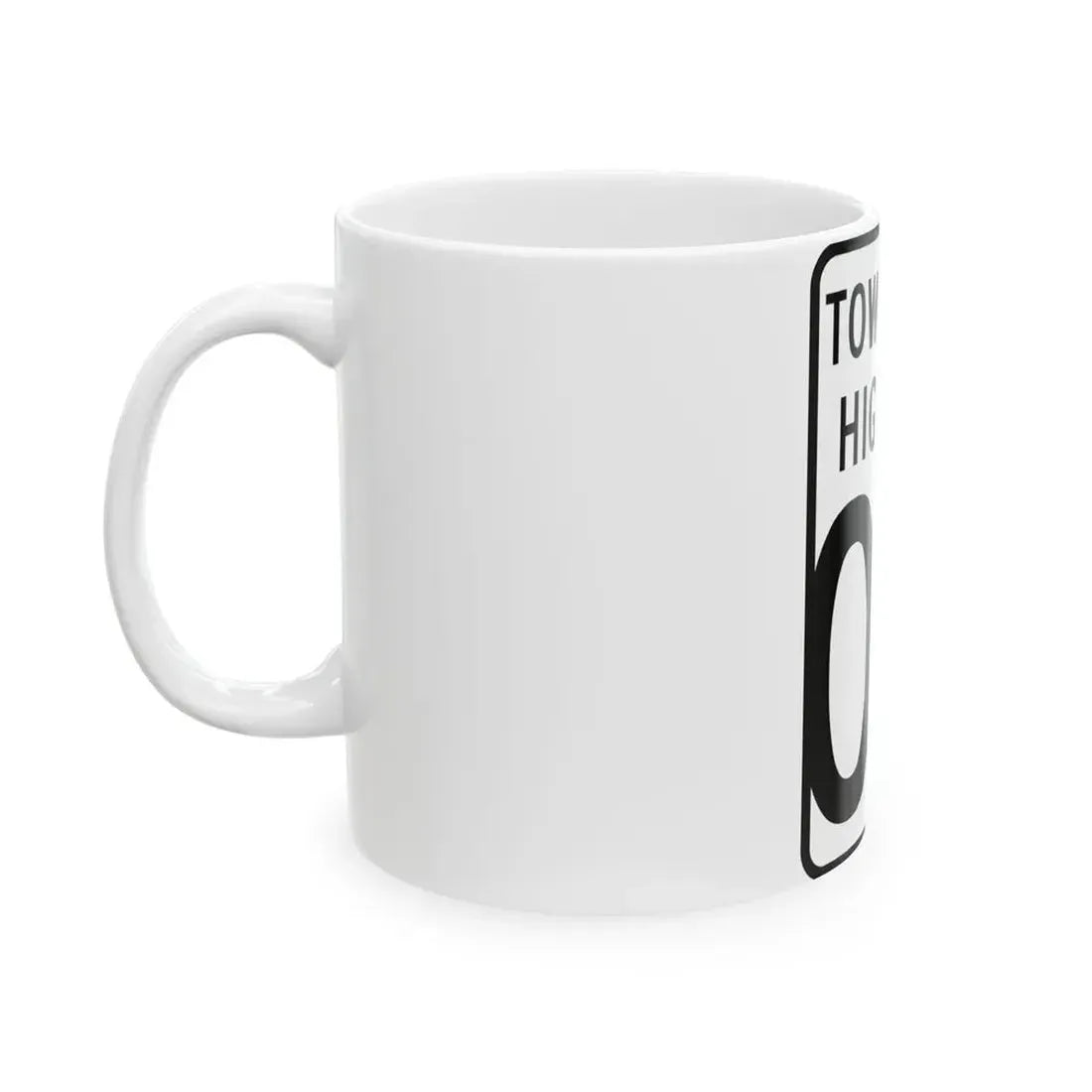 Wyandot County Ohio township highway shield template (Ohio) (Road Sign) White Coffee Mug - Go Mug Yourself