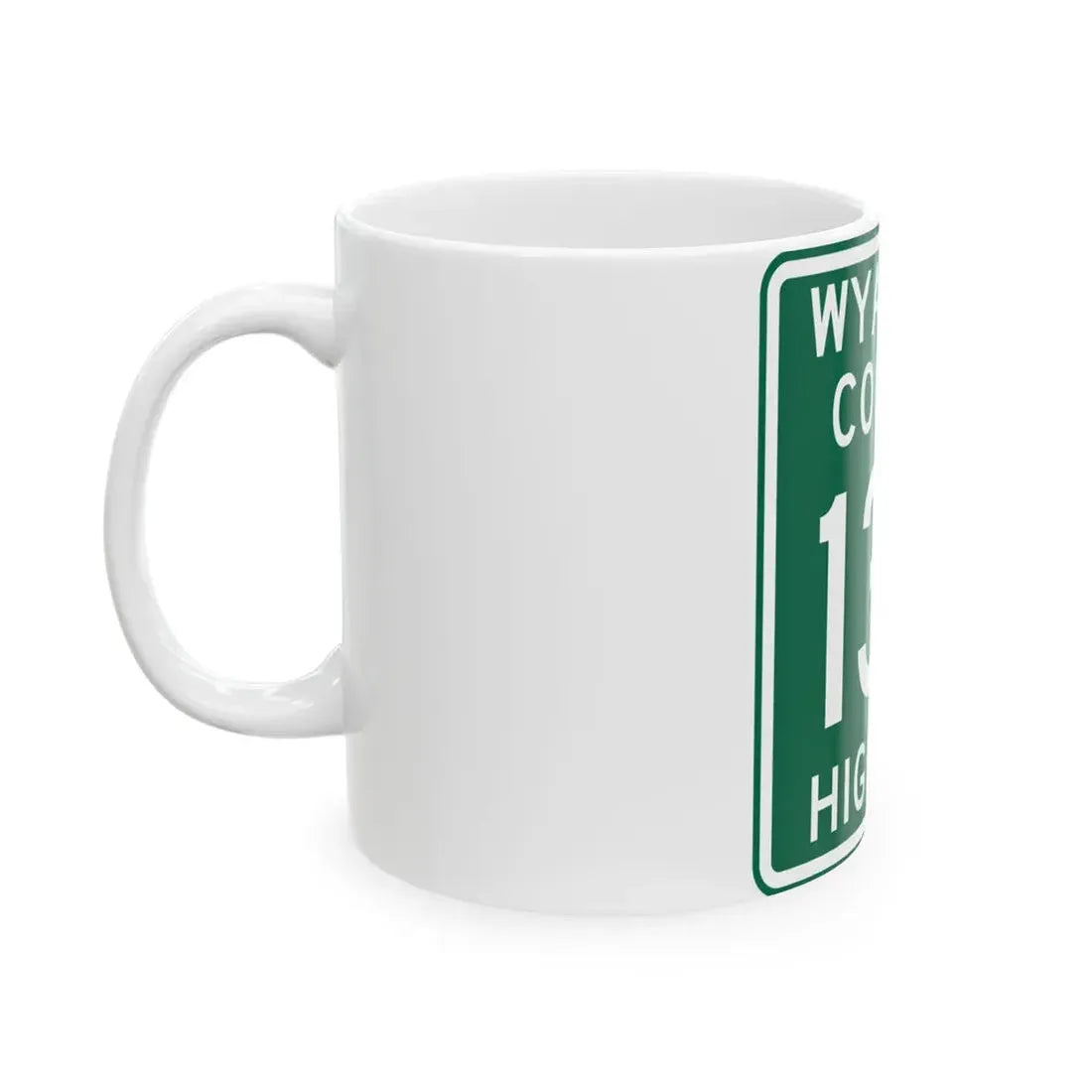 Wyandot County Route 130 OH (Ohio) (Road Sign) White Coffee Mug - Go Mug Yourself