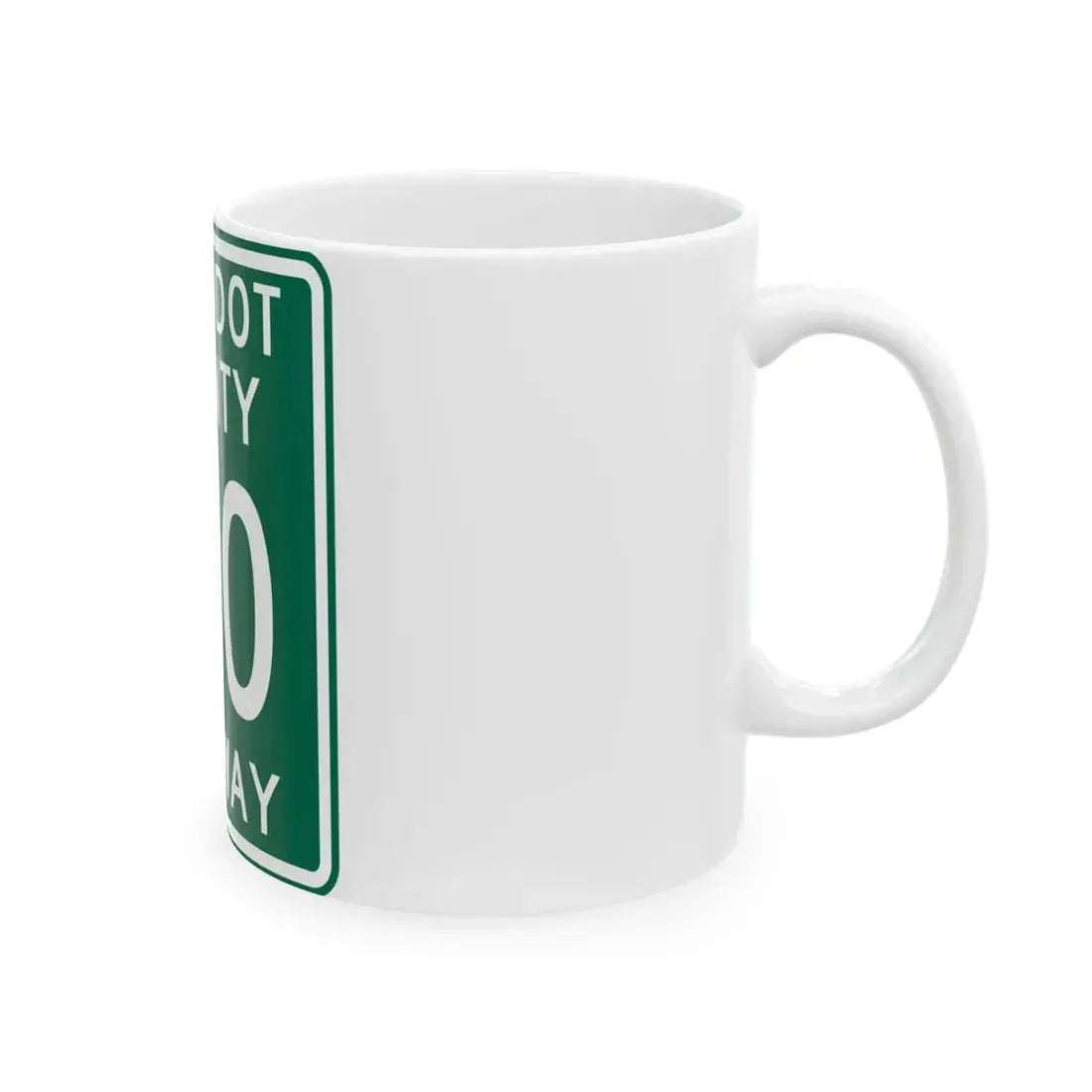 Wyandot County Route 130 OH (Ohio) (Road Sign) White Coffee Mug - Go Mug Yourself