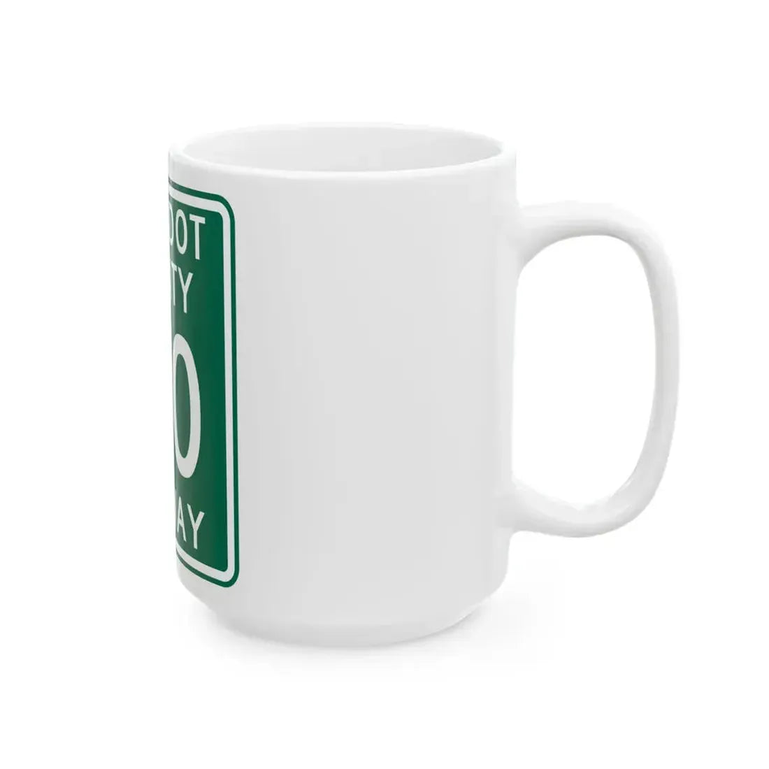 Wyandot County Route 130 OH (Ohio) (Road Sign) White Coffee Mug - Go Mug Yourself
