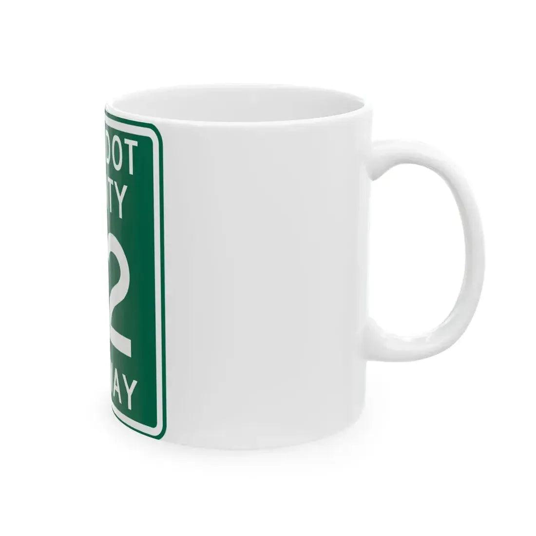 Wyandot County Route 62 OH (Ohio) (Road Sign) White Coffee Mug - Go Mug Yourself