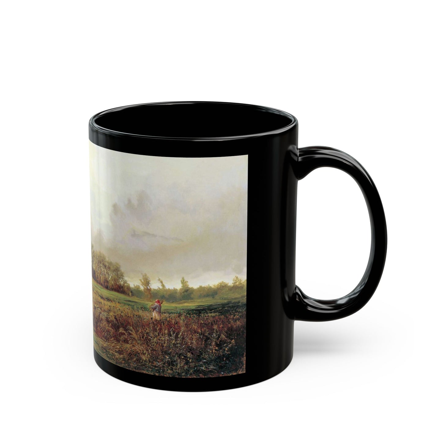 Yefim Volkov (1844-1920) Swamp in Autumn - Black Coffee Mug-Go Mug Yourself