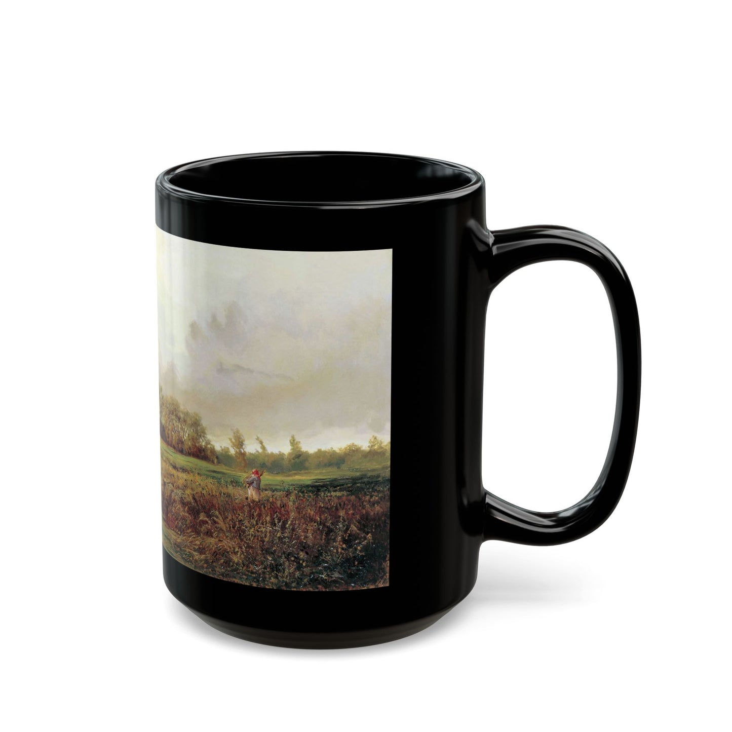 Yefim Volkov (1844-1920) Swamp in Autumn - Black Coffee Mug-Go Mug Yourself